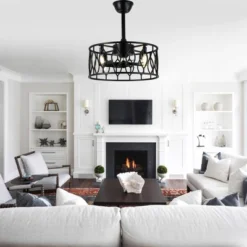 Bella Depot 19" Black Caged Ceiling Fan With Light And Remote 6-speed Reversible Fan For Bedroom Living Room -Interior furniture GUEST 9e9ed420 5b8c 47a9 b024 25773ec8003d