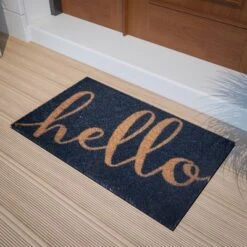 Flash Furniture Harbold 18" X 30" Indoor/Outdoor Coir Doormat With Hello Message And Non-Slip Backing
