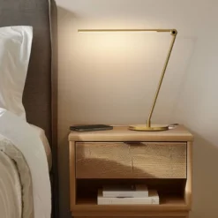 Brightech Libra Modern Dimmable Integrated LED Arc Desk Table Lamp Antiqued Brass: Touch Sensor Desk Lamp With USB-C Port, No Assembly, UL Listed -Interior furniture GUEST 9ffbf5a8 aee9 49d1 beb5 df6cdd313e4c