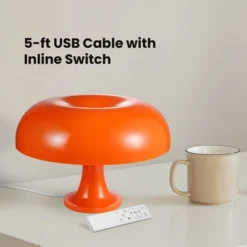 HOM Mushroom Lamp - Dimmable Desk Lamp With Adjustable Brightness Levels, Tones, And Preset Options - Switch Light Modes With Remote Control (Orange) -Interior furniture GUEST a008b8c3 15cb 40f8 865c 7743fc5a7e7b
