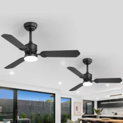 Airsurfer 42 Inch Black Wood Ceiling Fan, Quiet DC Motor Indoor Outdoor Ceiling Fans With Lights Remote Control -Interior furniture GUEST a1061d4c 2743 4db0 b68c 8f4cff3635f5