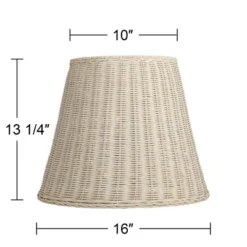 Springcrest 10" Top X 16" Bottom X 13 1/4" High X 13 1/4" Slant Lamp Shade Replacement Medium White Empire Round Coastal Rattan Spider Harp Finial -Interior furniture GUEST a173e068 d3c6 49c3 8d03 167b0eac531e