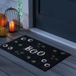 1'6"x2'6" Boo Glow Coir Doormat Black - Hyde And EEK! Boutique™