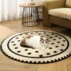 Zarkea® 39" X 39" Round Modern Abstract Mat, Black & White Geometric Pattern, Washable Microfiber Non-Slip Rug For Indoor/Outdoor Use -Interior furniture GUEST a26860f9 0ae3 4c2a acd4 f4b18aa7ad61