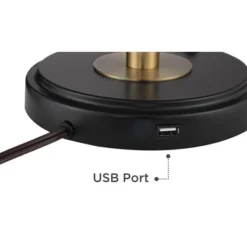 360 Lighting Wray 26 3/4" Tall Industrial Modern Desk Lamps Set Of 2 USB Port Adjustable Black Brass Finish Metal Home Office Living Room Charging -Interior furniture GUEST a325018c 0c0a 47da bcd0 92b0874e0ac5