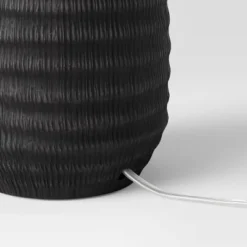 12.25"x5.25" Small Textured Ceramic Lamp Base Black - Threshold™: Chic Raised Design, ETL Listed -Interior furniture GUEST a3bfca16 5ea4 4360 a59b e71f9d0dabfc