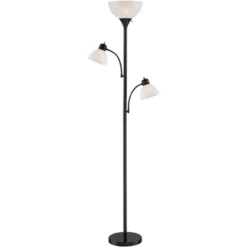 360 Lighting Bingham Modern Torchiere Floor Lamp With Side Lights 71 1/2" Tall Black Metal White Shade For Living Room Reading Bedroom Office House -Interior furniture GUEST a3f44b97 7549 436e aa64 1a2d9fa6b1b3