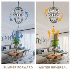 Bella Depot 20" Silver Metal Caged Ceiling Fan With Light And Remote Control -Interior furniture GUEST a445308e 0b30 41cb 83b5 1f0254cccc27