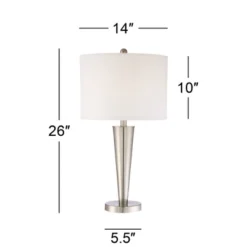 360 Lighting Geoff Modern Table Lamps 26" High Set Of 2 Brushed Nickel With USB Charging Port White Drum Shade For Bedroom Living Room Bedside Desk -Interior furniture GUEST a4bf76ba f301 455b 9239 e43c0184b1bc