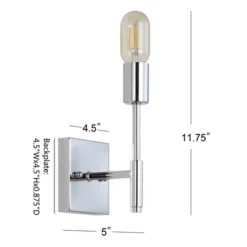 11.7" Metal Turing Wall Sconce (Includes Energy Efficient Light Bulb) Silver - JONATHAN Y: ETL Listed, Modern Design, Hardwired -Interior furniture GUEST a5366d3c 4c9c 4e9e ab1d b017ddb5cab1