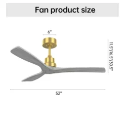 SKRAN 52"Ceiling Fan No Light, Solid Wood Ceiling Fan With Remote, 5000CFM High Airflow, 3 Rods & 6 Speeds, Timer & Reversible For Living Room, Gold 10 SKRAN 52"Ceiling Fan No Light, Solid Wood Ceiling Fan With Remote, 5000CFM High Airflow, 3 Rods & 6 Speeds, Timer & Reversible For Living Room, Gold -Interior furniture GUEST a55b0694 7ec9 4183 8a03 c97be9e60f3d