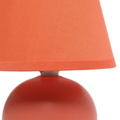 8.66" 2pk Petite Ceramic Orb Base Bedside Table Lamps With Matching Tapered Drum Shade Orange - Creekwood Home -Interior furniture GUEST a6c72af2 425e 4f93 9b34 8f16805766b8