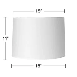 Springcrest Set Of 2 Hardback Drum Lamp Shades White Medium 15" Top X 15" Bottom X 11" High Spider Replacement Harp Finial Fitting -Interior furniture GUEST a77ca40c e890 40f0 b01d 63a6a539baf0