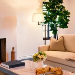 Brightech Caden Mid-Century (Includes LED Light Bulb) Swing Arm Arc Floor Lamp Oil-Brushed Bronze: 62" Height, Adjustable, Linen Shade, UL Listed -Interior furniture GUEST a8963bf1 8cab 4fce 8e57 75dc84b92303