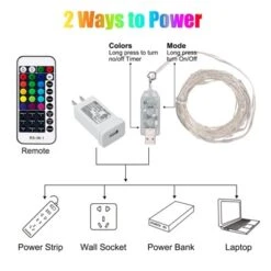 Itopfox Color Changing Fairy String Lights With Remote And Timer, 100 LED USB Silver Wire Starry Fairy Light For Bedroom Party Indoor Decoration -Interior furniture GUEST a9cef1a4 785e 446b bf31 03dddc80e1eb