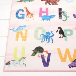 Eric Carle Elementary Pink Alphabet Kids Machine Washable Area Rug Pink/Blue, 35"x51" -Interior furniture GUEST aa282286 1141 4802 bba1 8b97cc85068b