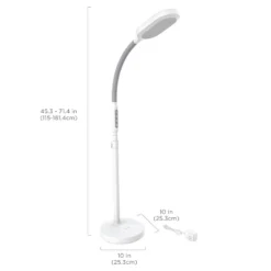 Verilux HappyLight Duo Floor Lamp 2-in-1 Therapy And Task Light White: Adjustable Intensity, 360° Gooseneck, No Assembly Required -Interior furniture GUEST aa431779 729c 499b 9bd8 e1f89f1eeb3a