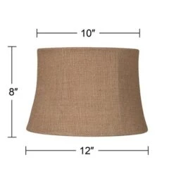 Springcrest Set Of 2 Softback Drum Lamp Shades Natural Burlap Small 10" Top X 12" Bottom X 8" High Spider Harp And Finial Fitting -Interior furniture GUEST aa491fce bbc1 4cc1 aed8 adb27d766984