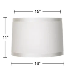 Springcrest Set Of 2 Off-White Fabric Medium Drum Lamp Shades 15" Top X 16" Bottom X 11" High (Spider) Replacement With Harp And Finial -Interior furniture GUEST aacc0576 4683 4ed6 94ef 7a6f3eb73515