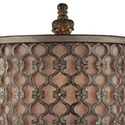 Regency Hill French Buffet Table Lamp Beige Scroll Metal Lattice Candlestick Framed Cylinder Shade For Dining Room -Interior furniture GUEST ab3f56e4 4135 4d34 a81b 014cf2e73fd7