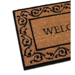 BirdRock Home Welcome Coir Doormat With Scroll Border - 18 X 30"