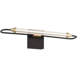 Possini Euro Design Nikola Industrial Wall Light Bar Matte Black Hardwire 23 1/2" LED Fixture Gold Accents For Bathroom Vanity -Interior furniture GUEST abc7b5db e30e 49f7 9bb6 5c12d4a48b10