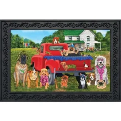 Country Pups Summer Doormat Dog Humor Indoor Outdoor 30" X 18" Briarwood Lane