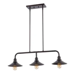 34.25" LED 3-Light Cade Metal Farmhouse Industrial Pendant Oil Rubbed Bronze - JONATHAN Y -Interior furniture GUEST ad30542e 3ea1 467d 8227 0eed9fdae069