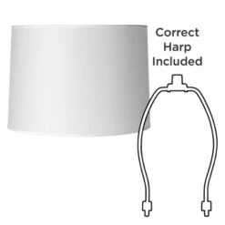 Springcrest Set Of 2 Hardback Drum Lamp Shades White Medium 15" Top X 15" Bottom X 11" High Spider Replacement Harp Finial Fitting -Interior furniture GUEST adf6dcbf d8b2 4e9f 955f 76d9cf43315a
