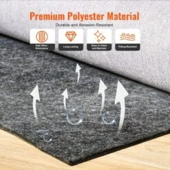 VEVOR - Slip-Resistant Rug Pad - Protective Cushioning Carpet Pad - 9' X 12' - 1/4"Thick - Dual Surface - Polyester Felt + Latex - Gray -Interior furniture GUEST ae39185d 12fb 4165 abbe 459433c8d41d
