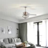 Costway 52'' Ceiling Fan With Light Nickel Plated Color Wooden Blades W/Remote Control -Interior furniture GUEST ae697474 75f3 440a b6f6 316da0a6c37c