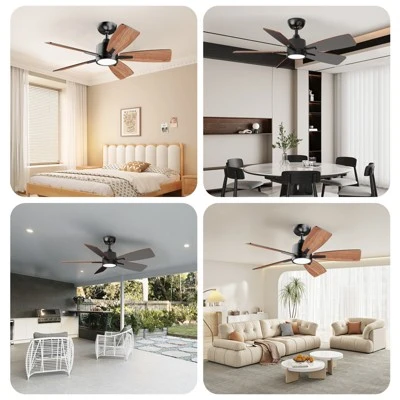 TALOYA 42 Inch Ceiling Fans With Lights,Ultra Quite Ceiling Fan With Light And Remote Control,Reversible, Dimmable,Modern Ceiling Fan For Home Black 8 TALOYA 42 Inch Ceiling Fans With Lights,Ultra Quite Ceiling Fan With Light And Remote Control,Reversible, Dimmable,Modern Ceiling Fan For Home Black - Image 6