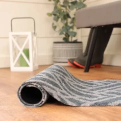 2'x3' ColorStar Deco Grid Door Mat Charcoal - Bungalow Flooring -Interior furniture GUEST afc3b65c 6a38 48e3 a951 957cb73356ce