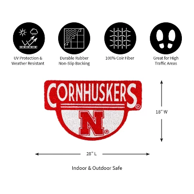 Evergreen University Of Nebraska Indoor Outdoor Natural Shaped Coir Doormat 1'6"x2'4" Multicolored 4 Evergreen University Of Nebraska Indoor Outdoor Natural Shaped Coir Doormat 1'6"x2'4" Multicolored - Image 2