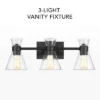 Globe Electric 3-Light Matte Black Vanity Light With Clear Glass Shades: ETL Listed, Metal Body, Dimmable -Interior furniture GUEST b0ae0878 e5e8 4e66 b1f8 090fe641e247