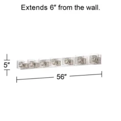 Possini Euro Design Wrapped Wire Modern Wall Light Polished Chrome Hardwire 56" 7-Light Fixture Clear Glass For Bedroom Bathroom Reading Living Room -Interior furniture GUEST b0c86e22 e115 453d 92fc 08250fe87fd4