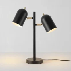 18" 2-Light Carter Table Lamp Matte Brass/Black - Globe Electric -Interior furniture GUEST b1426d35 5d48 4139 913f b8256384c7ee