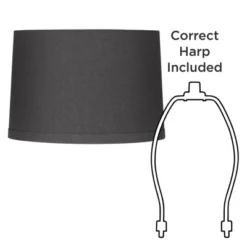 Springcrest Set Of 2 Tapered Drum Lamp Shades Gray Medium 15" Top X 16" Bottom X 11" High Spider With Replacement Harp And Finial Fitting -Interior furniture GUEST b1a4ca6d d5dc 4d2d 9913 8df2c96ace56