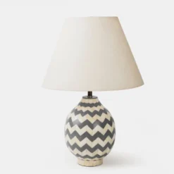 Mela Artisans Grey Herringbone Table Lamp -Interior furniture GUEST b2eadc4e 152b 431a bd21 b576f69bb950