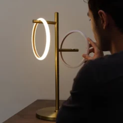 Brightech Saturn Modern Dimmable Removable Ring Light (Includes LED Light Bulb) Tree Desk Table Lamp Antiqued Brass -Interior furniture GUEST b369e6eb 1481 48f1 b635 83afe4a2988a