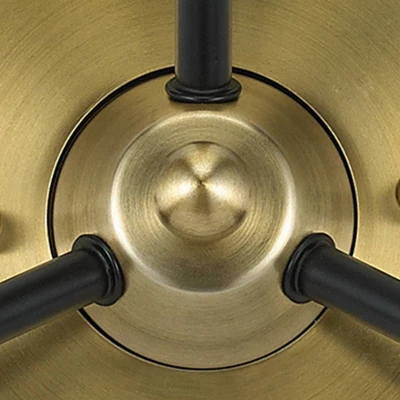 24.5" Mid-Century Glass Globe Flushmount Fixture Ceiling Light (Includes LED Light Bulb) Black/Brass - Cresswell Lighting 6 24.5" Mid-Century Glass Globe Flushmount Fixture Ceiling Light (Includes LED Light Bulb) Black/Brass - Cresswell Lighting - Image 4