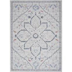 Nicole Curtis Machine Washable Series 1 Farmhouse Medallion Indoor Rug -Interior furniture GUEST b42342d4 f484 4123 8c24 6cdc279cd00e