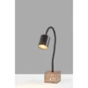 Adesso Rutherford Desk Lamp (Includes LED Light Bulb) Black: Travertine Base, Gooseneck, Touch Sensor