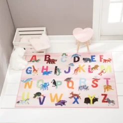 Eric Carle Alphabet Area Kids' Rug (4'11"x6'6") Pink - Home Dynamix
