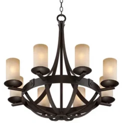 Franklin Iron Works Sperry Bronze Chandelier 28" Wide Rustic Farmhouse Cylinder Scavo Glass Shade 8-Light Fixture For Dining Room House Kitchen Island 13 Franklin Iron Works Sperry Bronze Chandelier 28" Wide Rustic Farmhouse Cylinder Scavo Glass Shade 8-Light Fixture For Dining Room House Kitchen Island -Interior furniture GUEST b558602f 4e5b 49eb 95b3 0e0bd0ad15df