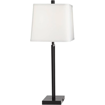 360 Lighting Cole Modern Table Lamps 27" Tall Set Of 2 Black Metal With USB Charging Ports White Rectangular Shade For Bedroom Living Room Bedside 7 360 Lighting Cole Modern Table Lamps 27" Tall Set Of 2 Black Metal With USB Charging Ports White Rectangular Shade For Bedroom Living Room Bedside - Image 5