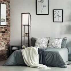 Hastings Home Floor Lamp – Etagere Style Standing Light With 3 Tiers Of Storage Shelving, Brown -Interior furniture GUEST b591dcfa 695c 4494 8d05 780a397e9ca5