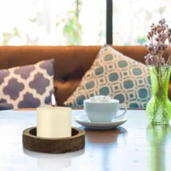 6pk Unscented Flat Top Smooth Pillar Candles Ivory - Stonebriar Collection -Interior furniture GUEST b678ec2e 07fa 4721 8244 f2ec57bc48b7