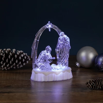 Northlight LED Lighted Musical Icy Crystal Nativity Scene Christmas Decoration - 7" 3 Northlight LED Lighted Musical Icy Crystal Nativity Scene Christmas Decoration - 7"