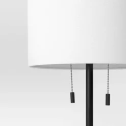 Reeded Metal Stick Lamp With Dual Socket Black (Includes LED Light Bulb) - Threshold™ -Interior furniture GUEST b7442996 e33d 4f96 9677 a48d42ef5a1d